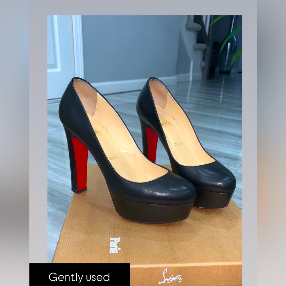 AUTHENTIC Christian Louboutin gently used platform  custom non slip size 371/2